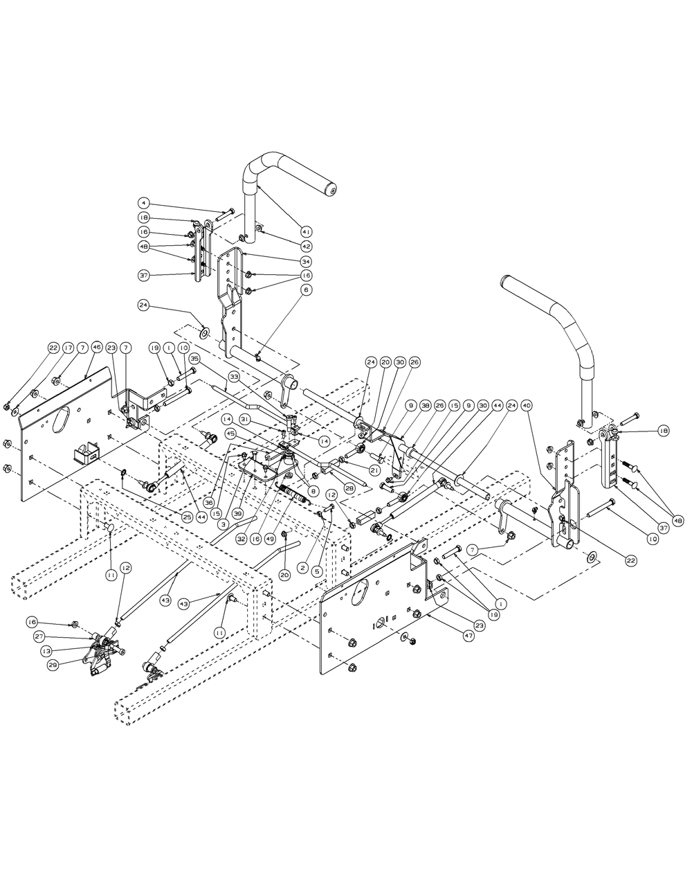 Control Assembly Diagram and Parts List for M60-CT 53AL8CTX750-28-HP-3Cylinder-OHV Cub Cadet Lawn Tractor